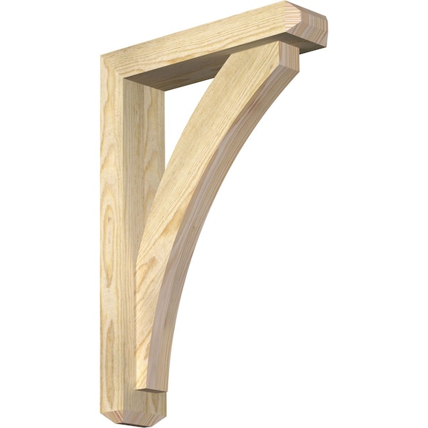 Ekena Millwork Thorton Craftsman Rough Sawn Bracket w/ Offset Brace, Douglas Fir, 4"W x 16"D x 24"H BKT0402X16X24THR04RDF - main